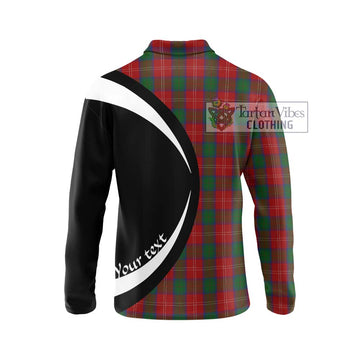 Chisholm Tartan Long Sleeve Polo Shirt with Family Crest Circle Style