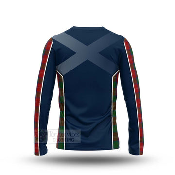 Chisholm Tartan Long Sleeve T-Shirt with Family Crest and Scottish Thistle Vibes Sport Style