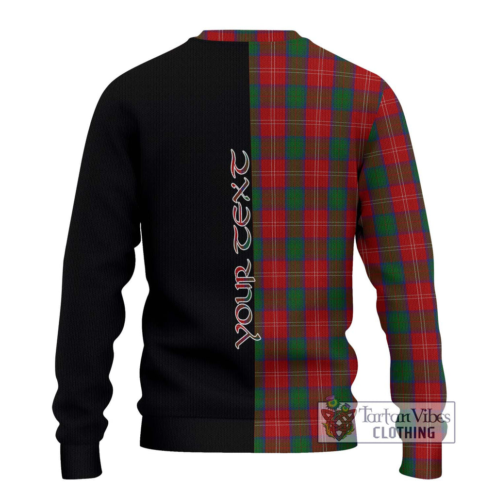 Chisholm Tartan Knitted Sweater with Family Crest and Half Of Me Style - Tartanvibesclothing Shop