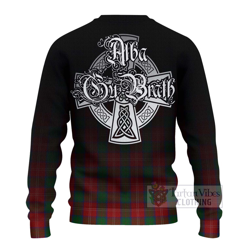 Tartan Vibes Clothing Chisholm Tartan Knitted Sweater Featuring Alba Gu Brath Family Crest Celtic Inspired