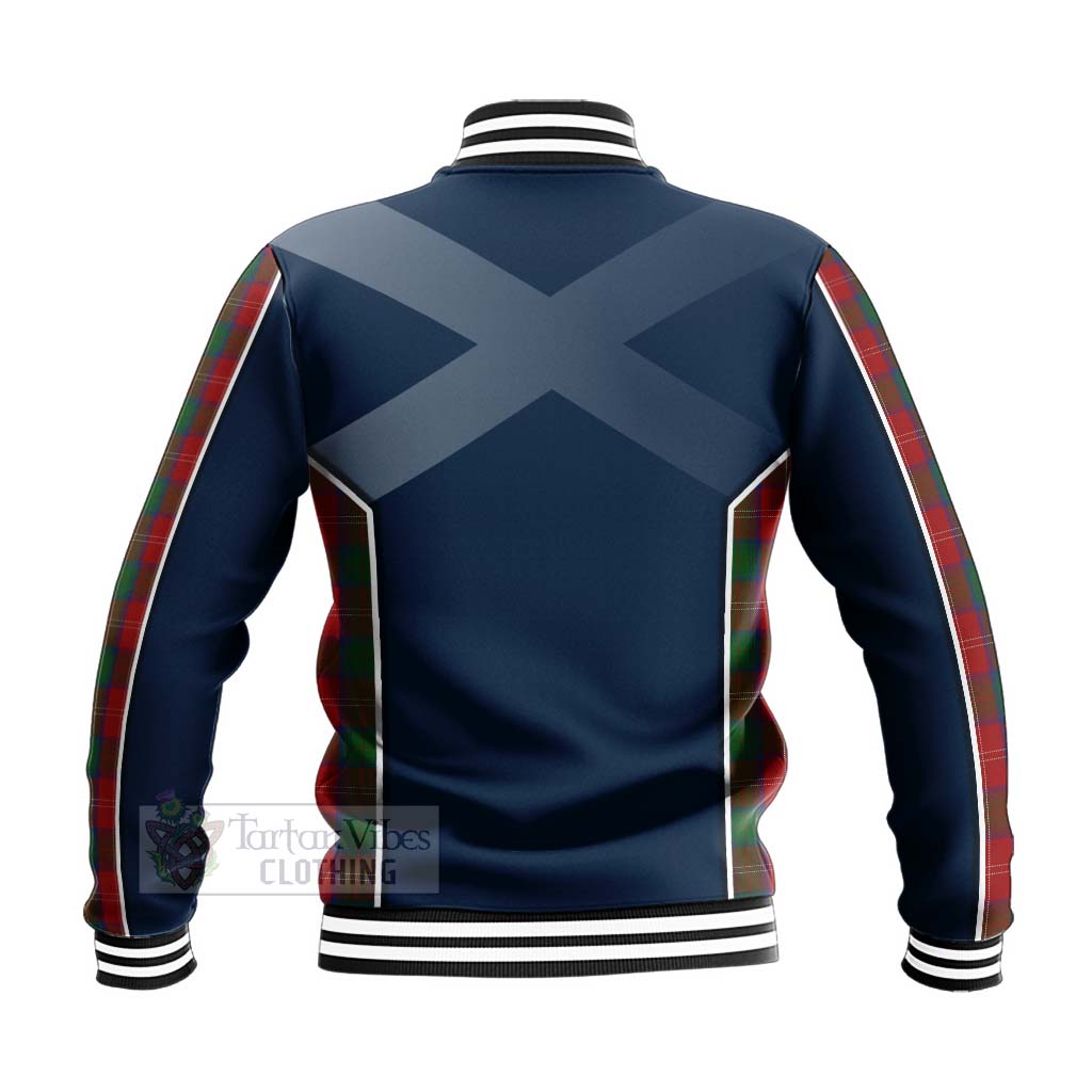 Tartan Vibes Clothing Chisholm Tartan Baseball Jacket with Family Crest and Scottish Thistle Vibes Sport Style