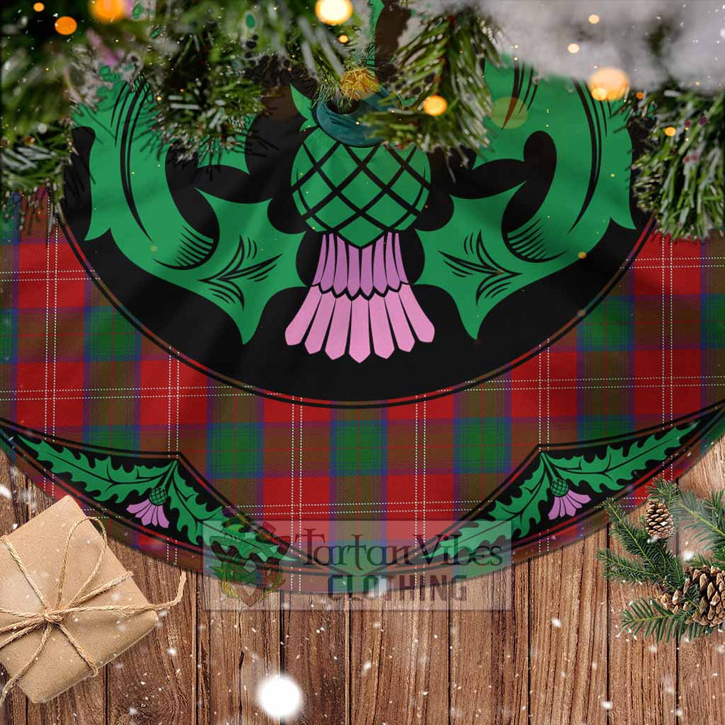 Tartan Vibes Clothing Chisholm Tartan Christmas Tree Skirt Scottish Thistle Style