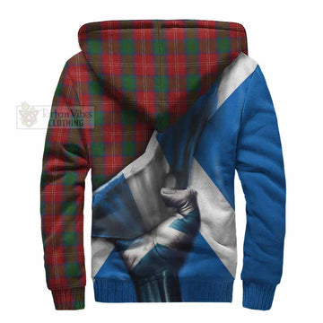 Chisholm Tartan Sherpa Hoodie with Family Crest Scotland Patriotic Style