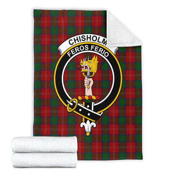 Chisholm Tartan Blanket with Family Crest