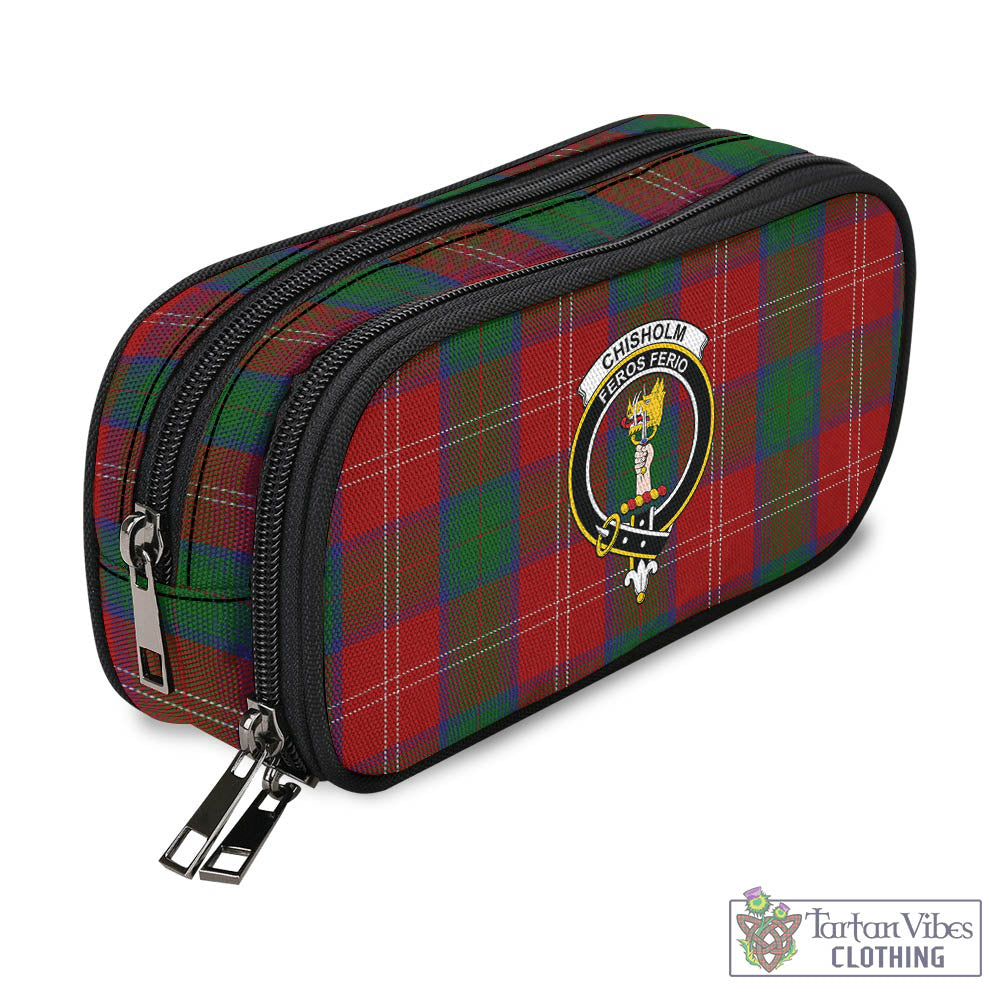 Tartan Vibes Clothing Chisholm Tartan Pen and Pencil Case with Family Crest