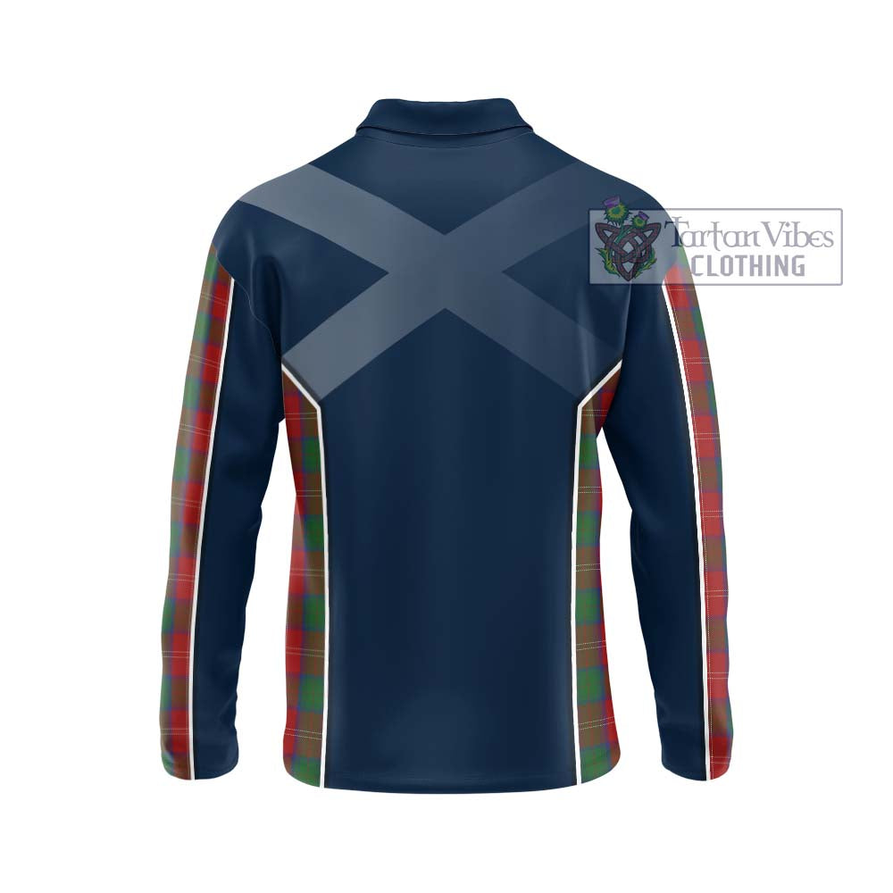 Chisholm Tartan Long Sleeve Polo Shirt with Family Crest and Lion Rampant Vibes Sport Style - Tartan Vibes Clothing