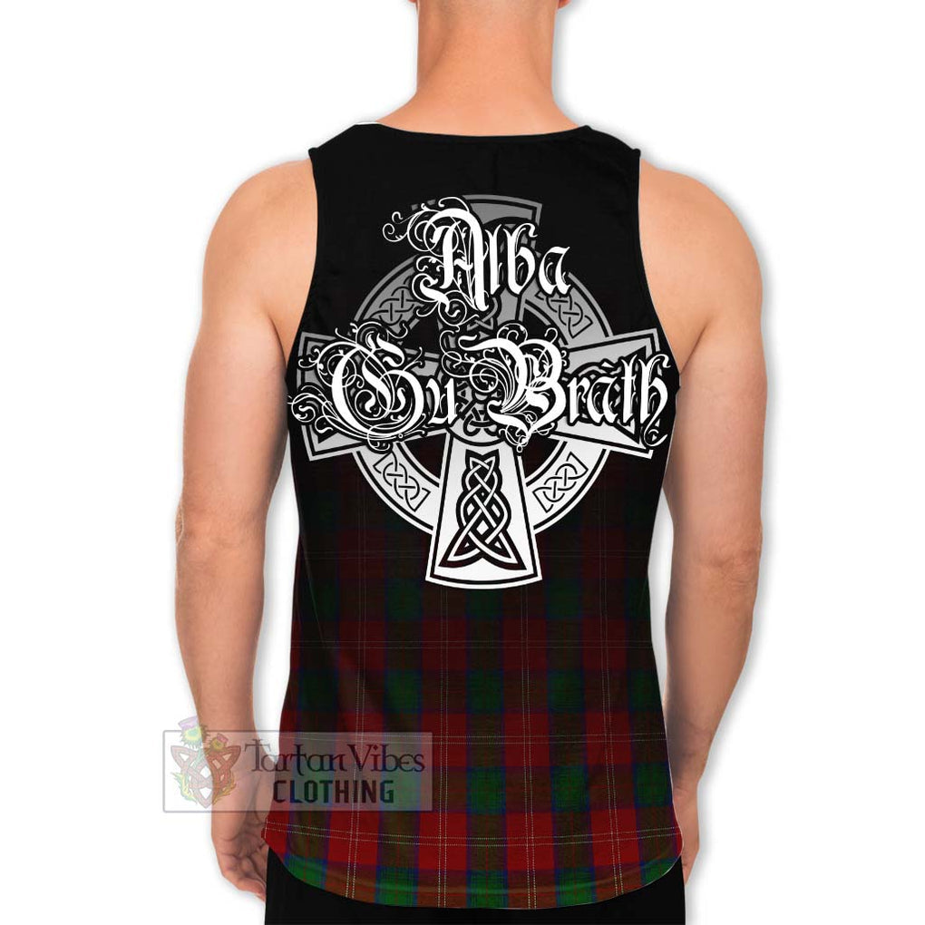 Tartan Vibes Clothing Chisholm Tartan Men's Tank Top Featuring Alba Gu Brath Family Crest Celtic Inspired