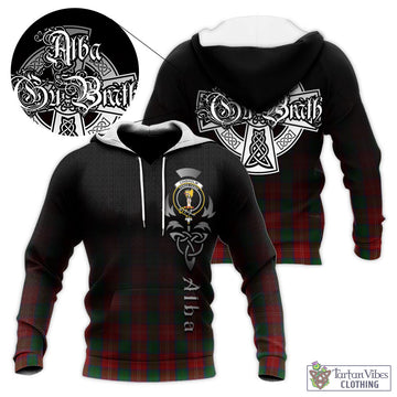 Chisholm Tartan Knitted Hoodie Featuring Alba Gu Brath Family Crest Celtic Inspired