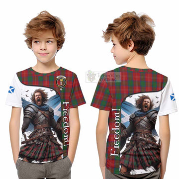 Chisholm Crest Tartan Kid T-Shirt Inspired by the Freedom of Scottish Warrior