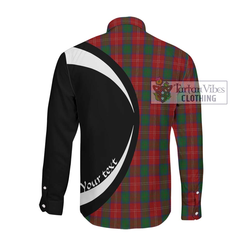 Chisholm Tartan Long Sleeve Button Up with Family Crest Circle Style Men's Shirt - Tartan Vibes Clothing