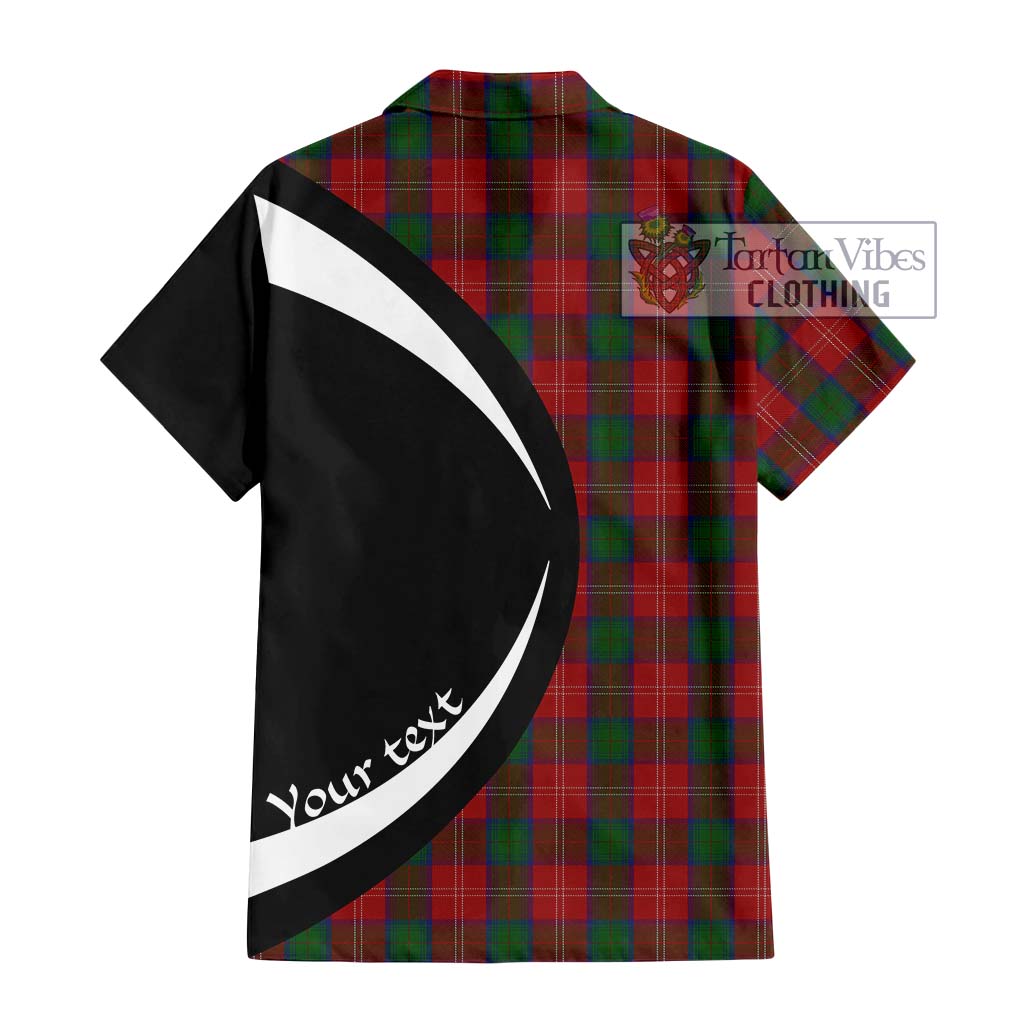 Chisholm Tartan Short Sleeve Button Up with Family Crest Circle Style - Tartan Vibes Clothing