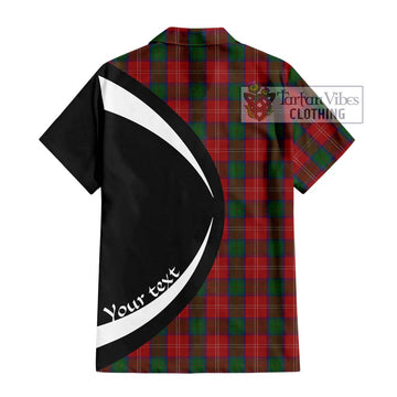 Chisholm Tartan Short Sleeve Button Up with Family Crest Circle Style