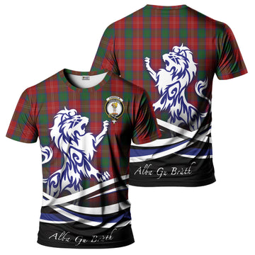 Chisholm Tartan T-Shirt with Alba Gu Brath Regal Lion Emblem