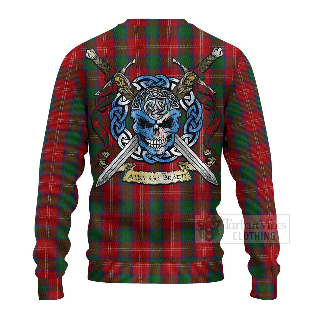 Chisholm Tartan Ugly Sweater with Family Crest Celtic Skull Style - Tartan Vibes Clothing