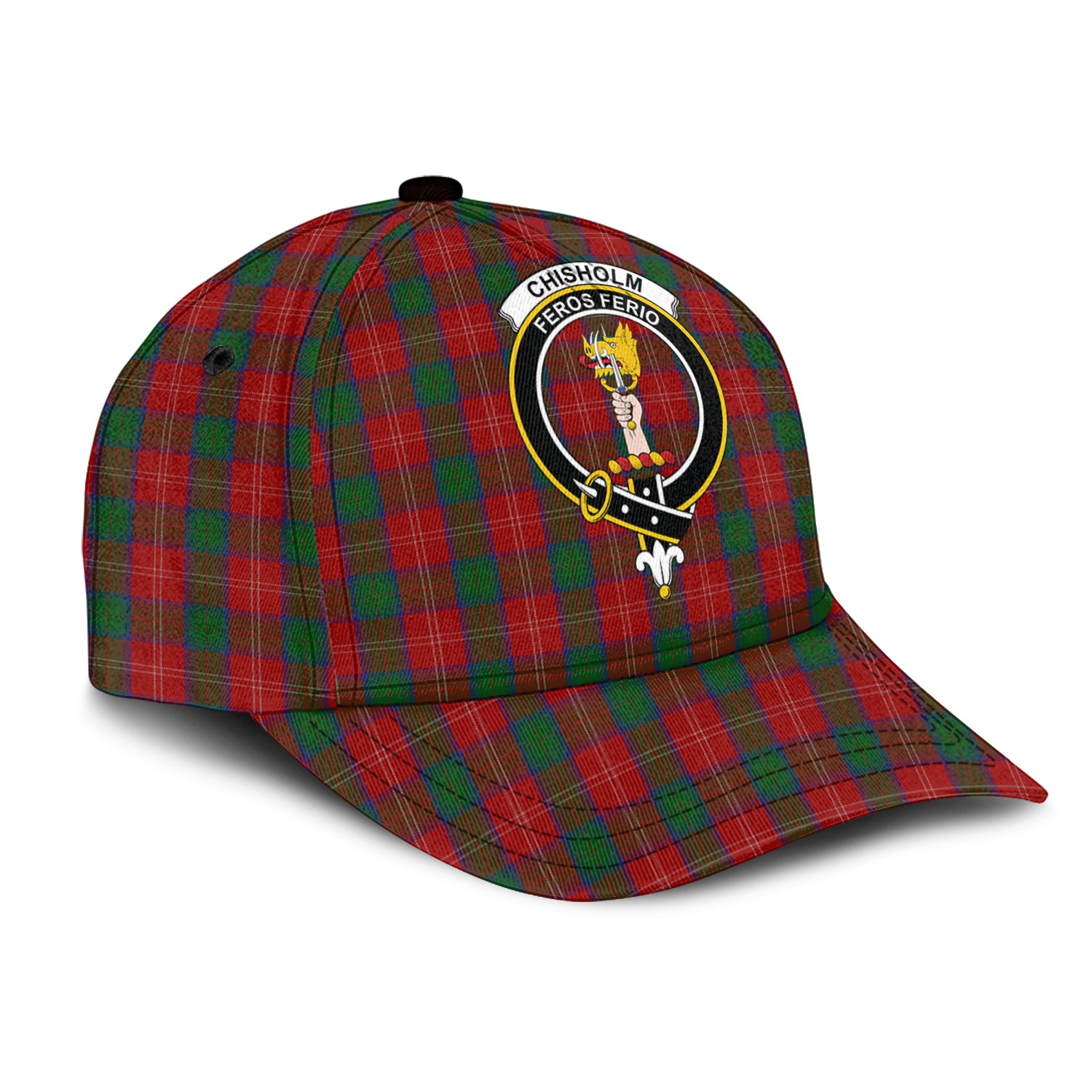 Chisholm Tartan Classic Cap with Family Crest - Tartan Vibes Clothing