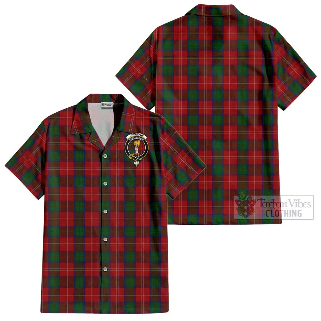 Chisholm Tartan Cotton Hawaiian Shirt with Family Crest Kid - Tartan Vibes Clothing