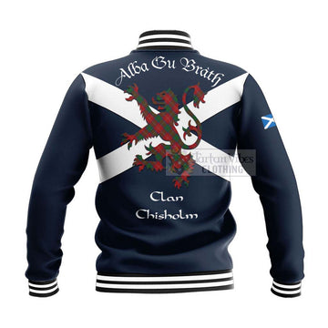 Chisholm Tartan Lion Rampant Baseball Jacket  Proudly Display Your Heritage with Alba Gu Brath and Clan Name