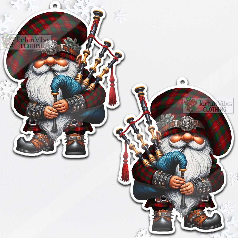 Tartan Vibes Clothing Chisholm Tartan Badpiper Gnome Christmas Ornament