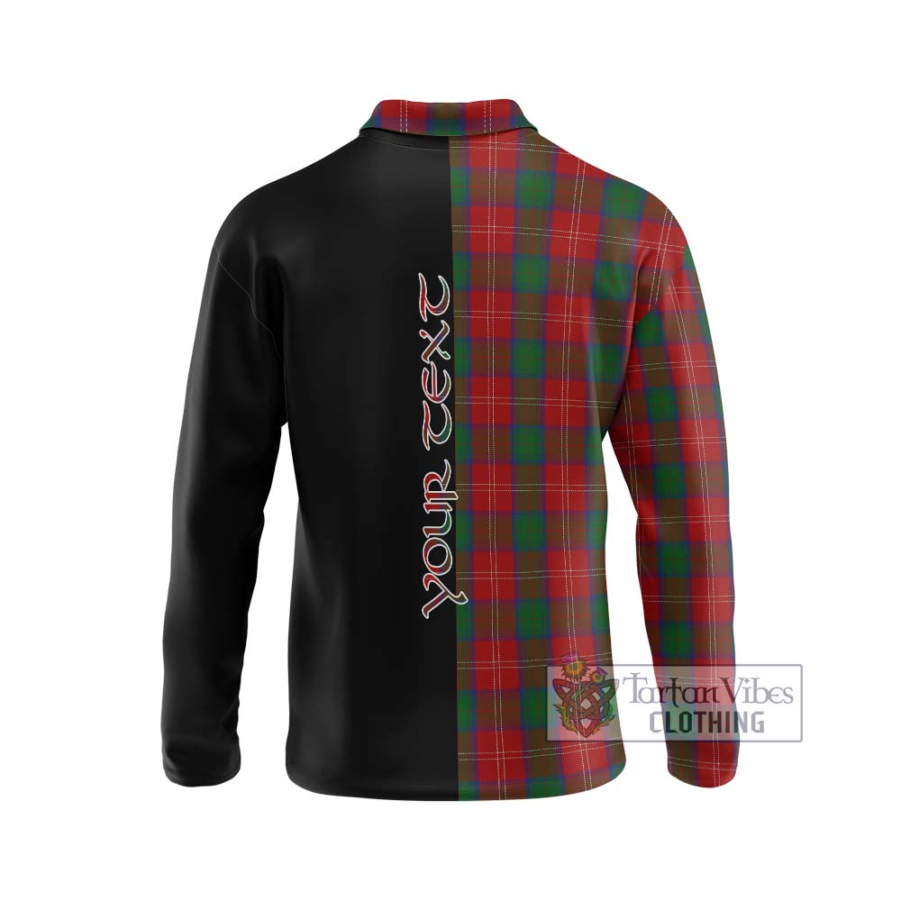 Chisholm Tartan Long Sleeve Polo Shirt with Family Crest and Half Of Me Style - Tartanvibesclothing Shop