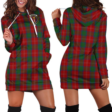 Chisholm Tartan Hoodie Dress with Family Crest