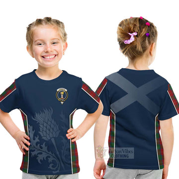 Chisholm Tartan Kid T-Shirt with Family Crest and Scottish Thistle Vibes Sport Style