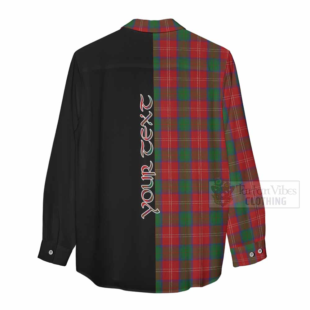 Tartan Vibes Clothing Chisholm Tartan Women's Casual Shirt with Family Crest and Half Of Me Style