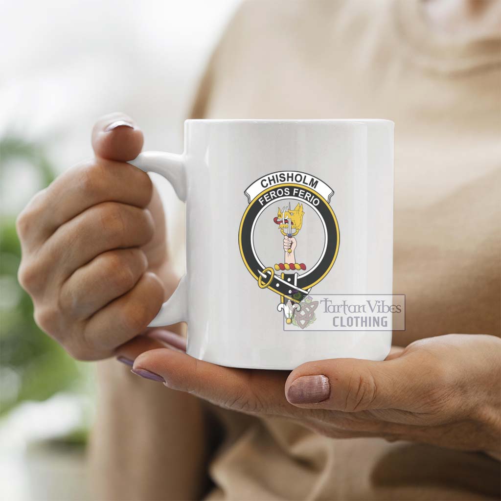 Chisholm Family Crest Ceramic Mug - 2D-tartanvibesclothing