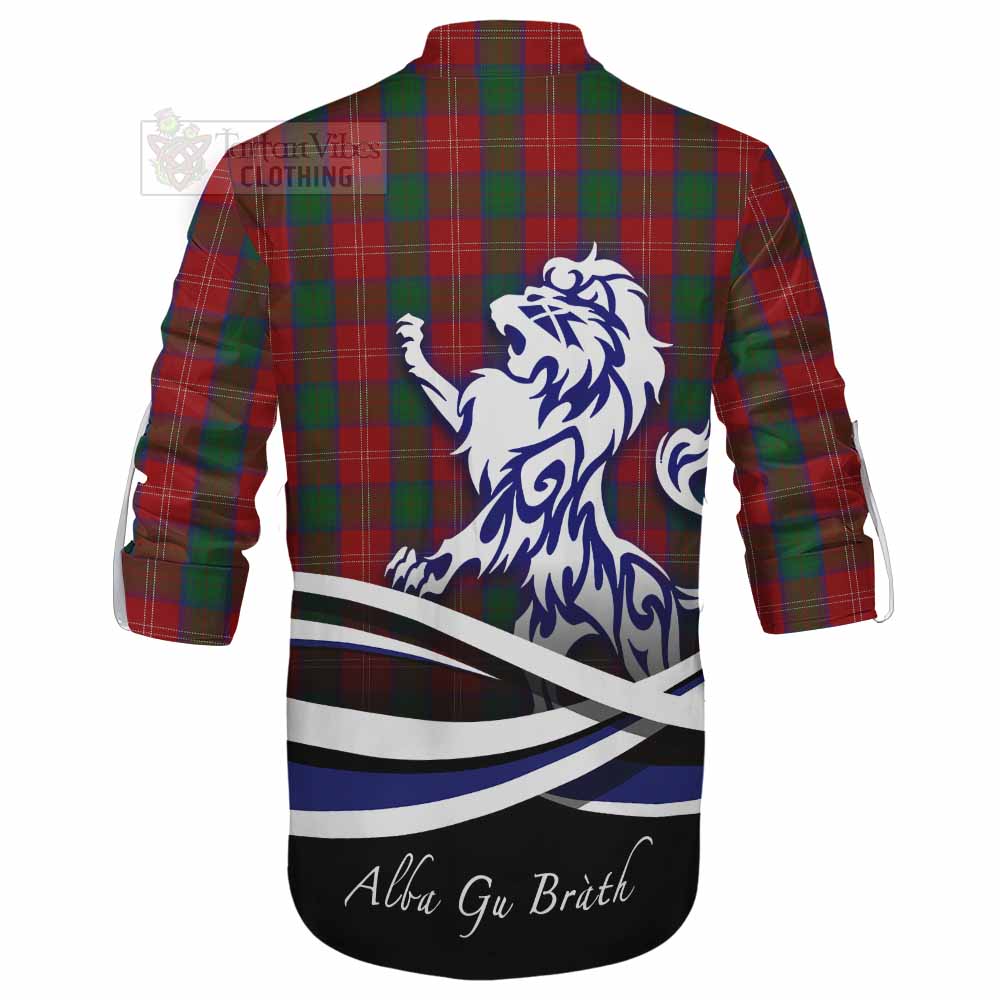 Chisholm Tartan Ghillie Kilt Shirt with Alba Gu Brath Regal Lion Emblem - Tartan Vibes Clothing
