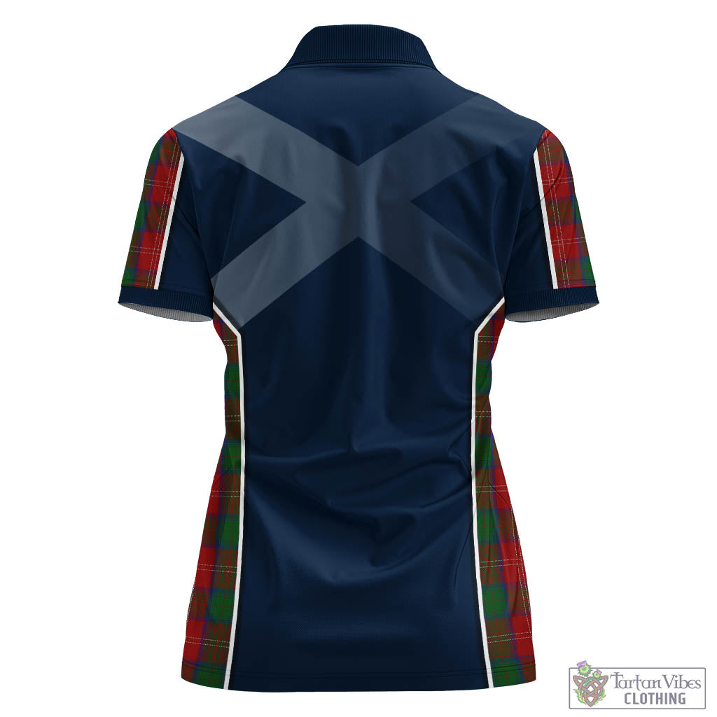 Tartan Vibes Clothing Chisholm Tartan Women's Polo Shirt with Family Crest and Scottish Thistle Vibes Sport Style