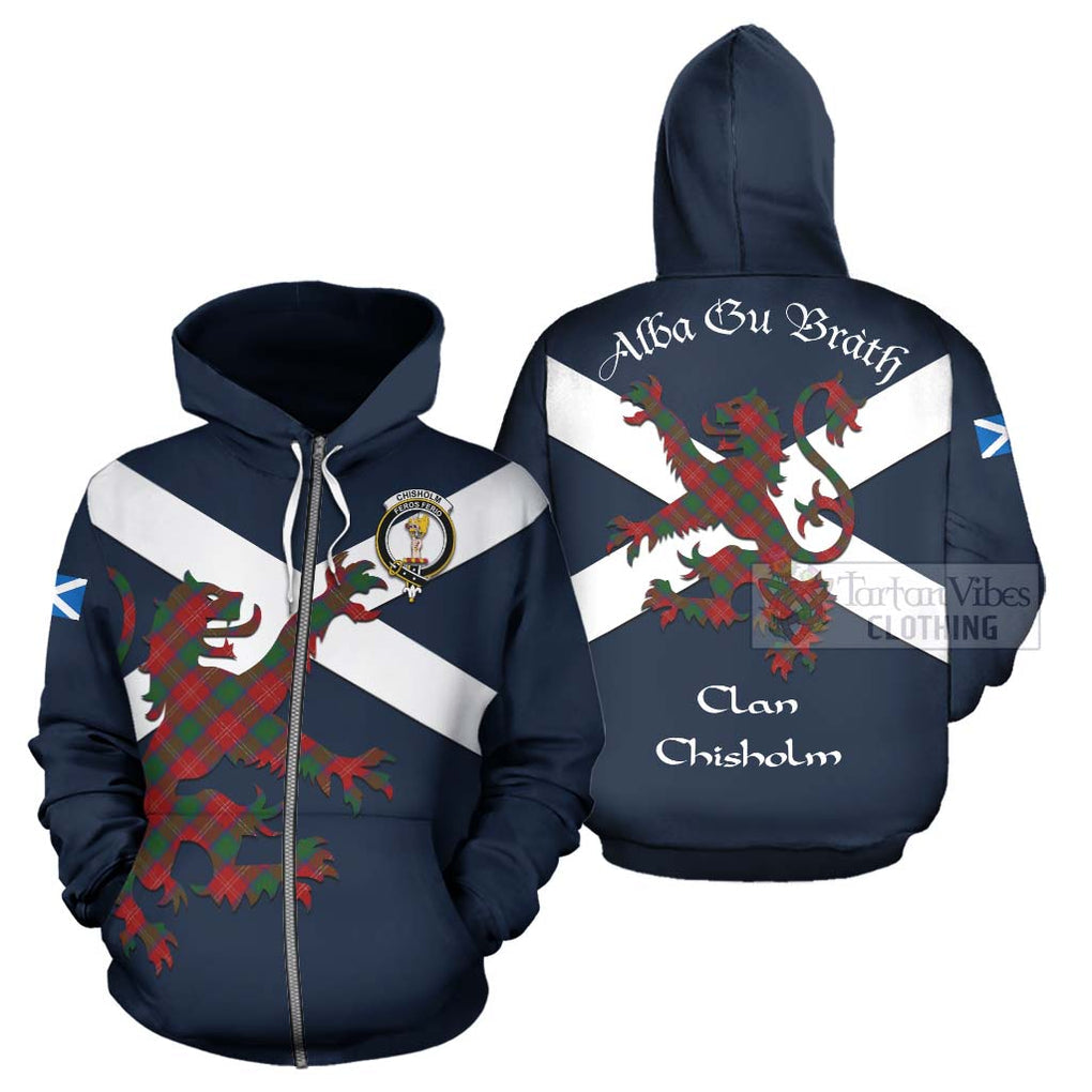 Tartan Vibes Clothing Chisholm Tartan Lion Rampant Hoodie – Proudly Display Your Heritage with Alba Gu Brath and Clan Name