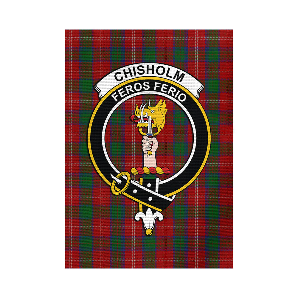 Chisholm Tartan Flag with Family Crest - Tartan Vibes Clothing