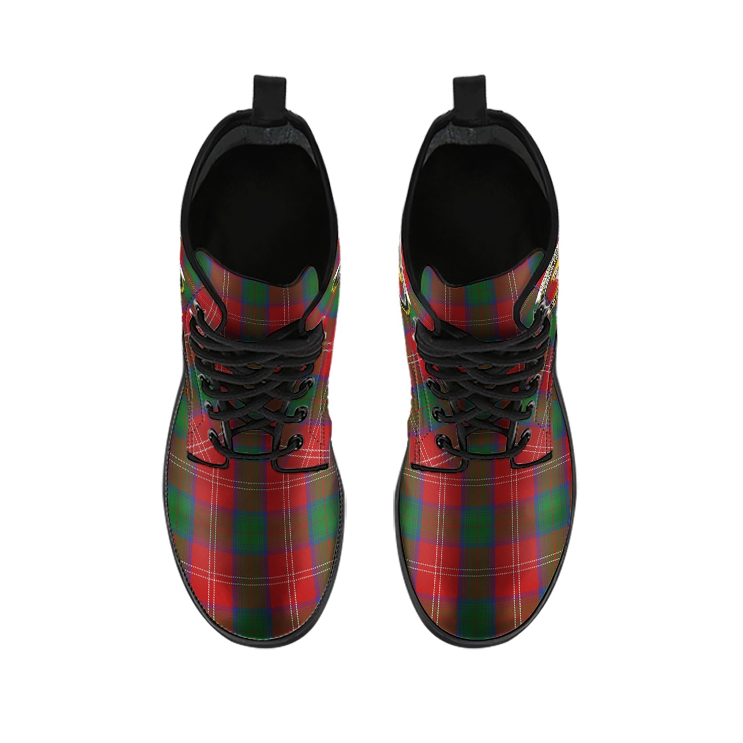 chisholm-tartan-leather-boots-with-family-crest