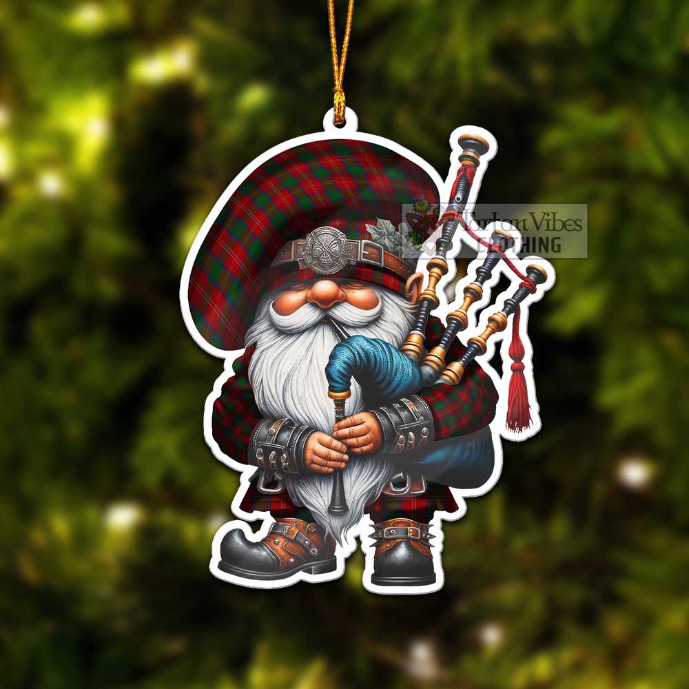 Tartan Vibes Clothing Chisholm Tartan Badpiper Gnome Christmas Ornament