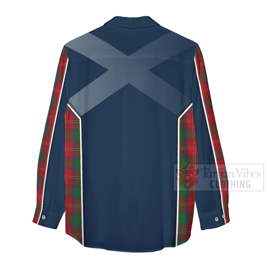 Tartan Vibes Clothing Chisholm Tartan Women's Casual Shirt with Family Crest and Scottish Thistle Vibes Sport Style