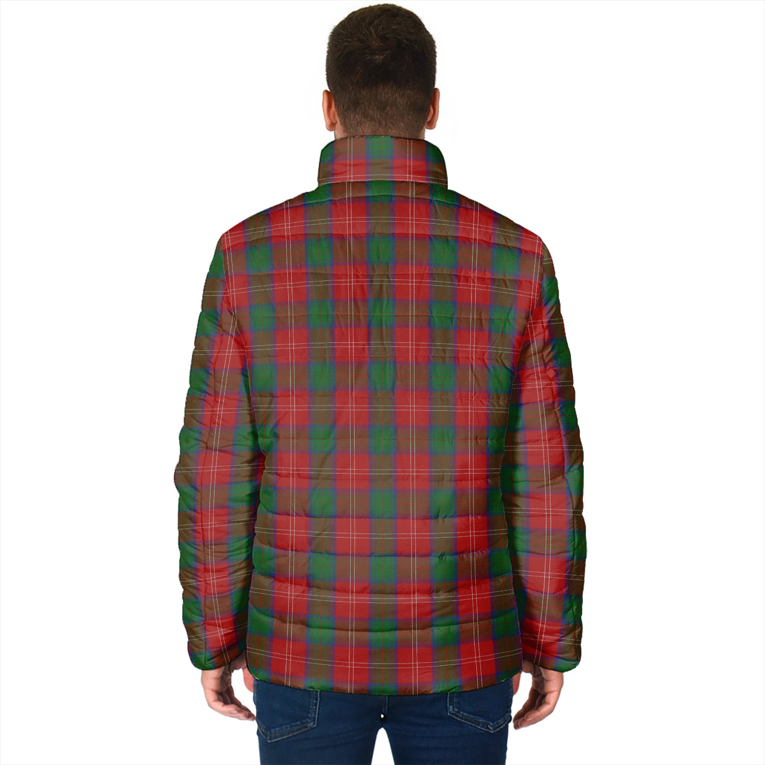 Chisholm Tartan Padded Jacket with Family Crest - Tartanvibesclothing