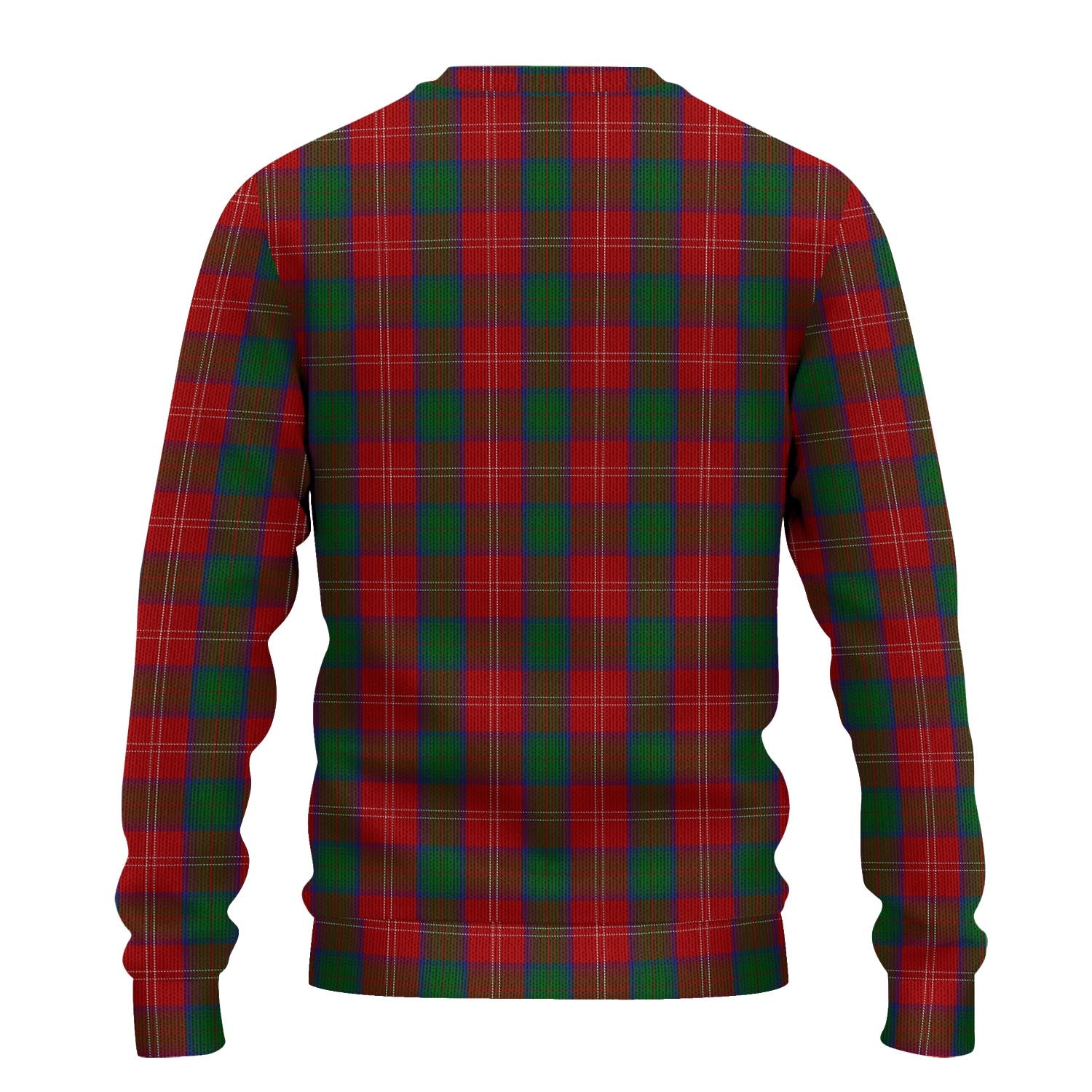 Chisholm Tartan Knitted Sweater with Family Crest - Tartanvibesclothing