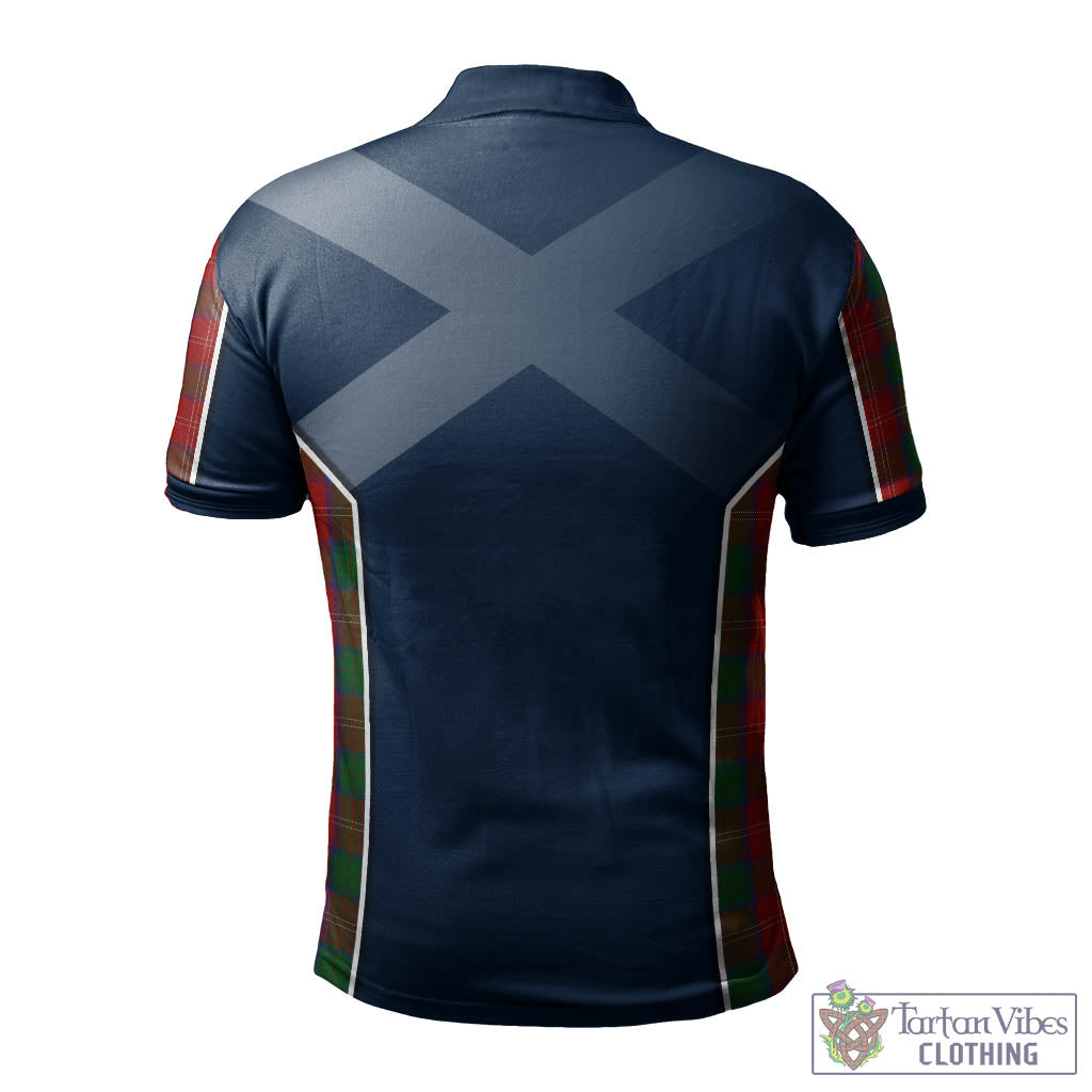 Tartan Vibes Clothing Chisholm Tartan Men's Polo Shirt with Family Crest and Scottish Thistle Vibes Sport Style