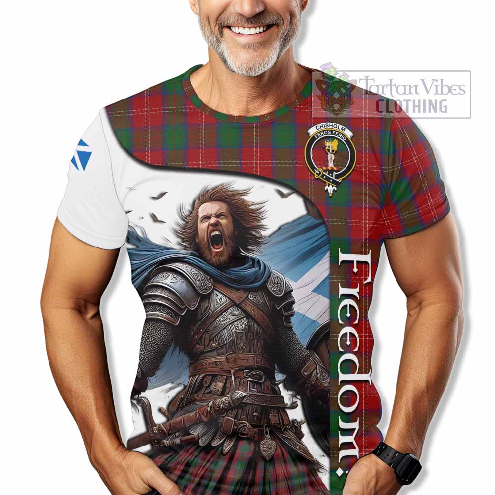 Chisholm Crest Tartan T-Shirt Inspired by the Freedom of Scottish Warrior