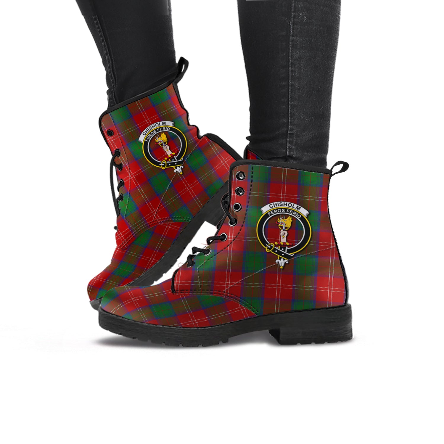 chisholm-tartan-leather-boots-with-family-crest