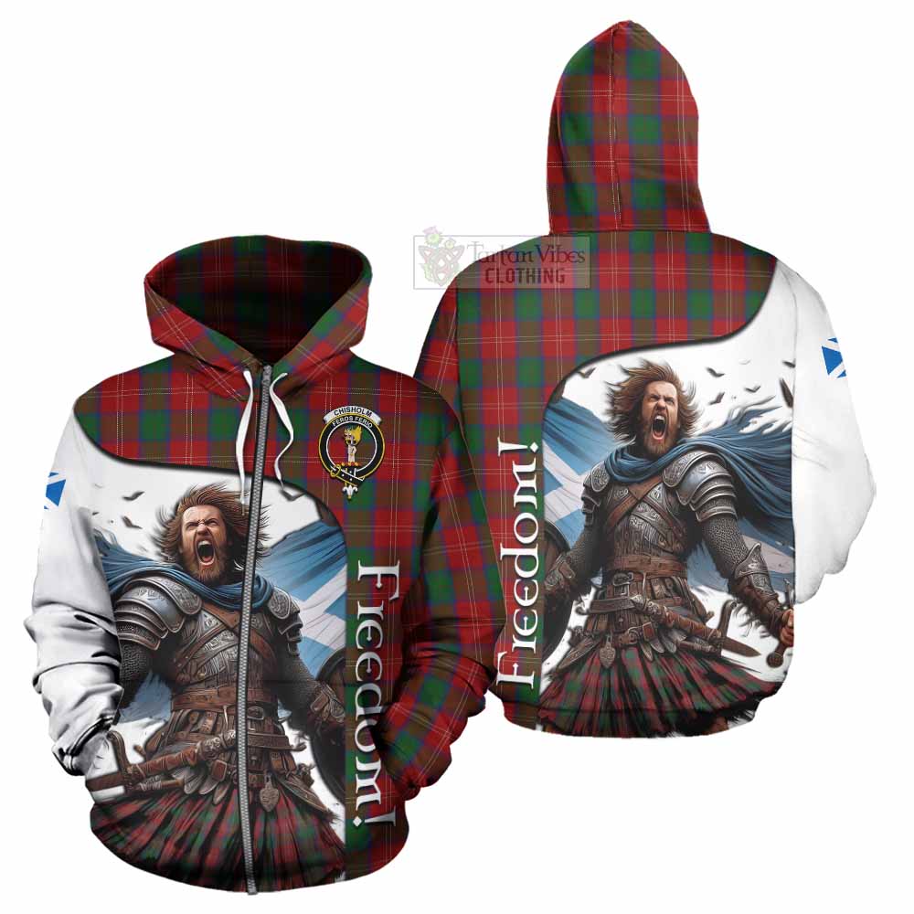 Tartan Vibes Clothing Chisholm Crest Tartan Hoodie Inspired by the Freedom of Scottish Warrior