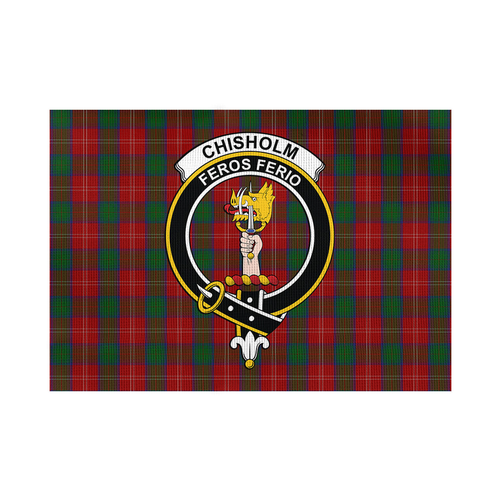 Chisholm Tartan Flag with Family Crest - Tartan Vibes Clothing