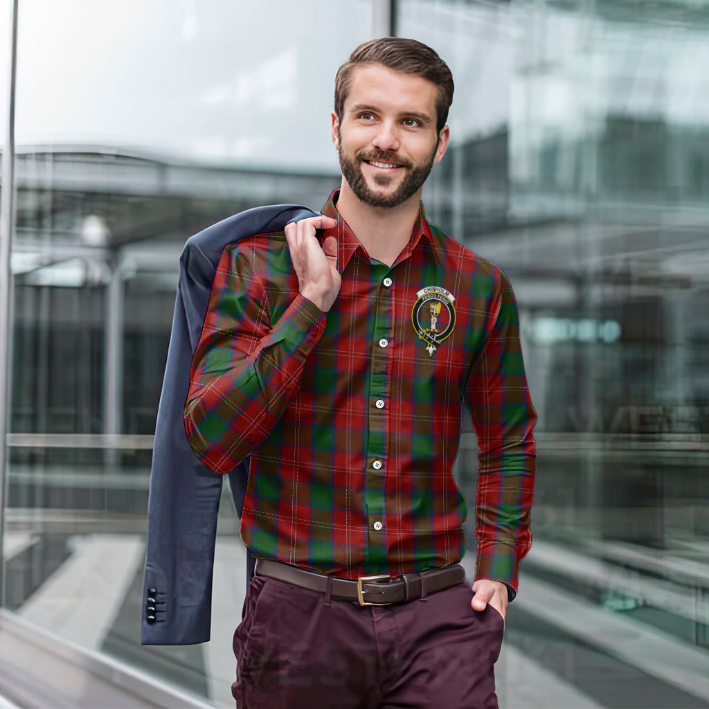 chisholm-tartan-long-sleeve-button-up-shirt-with-family-crest