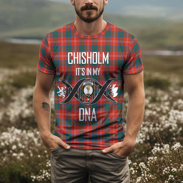 Chisholm Ancient Tartan T-Shirt with Family Crest DNA In Me Style