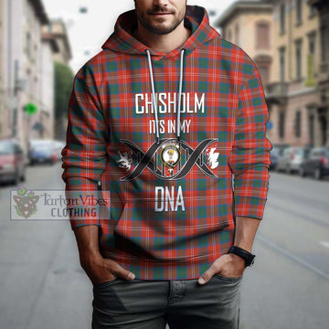 Chisholm Ancient Tartan Hoodie with Family Crest DNA In Me Style