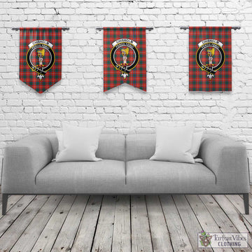 Chisholm Ancient Tartan Gonfalon, Tartan Banner with Family Crest