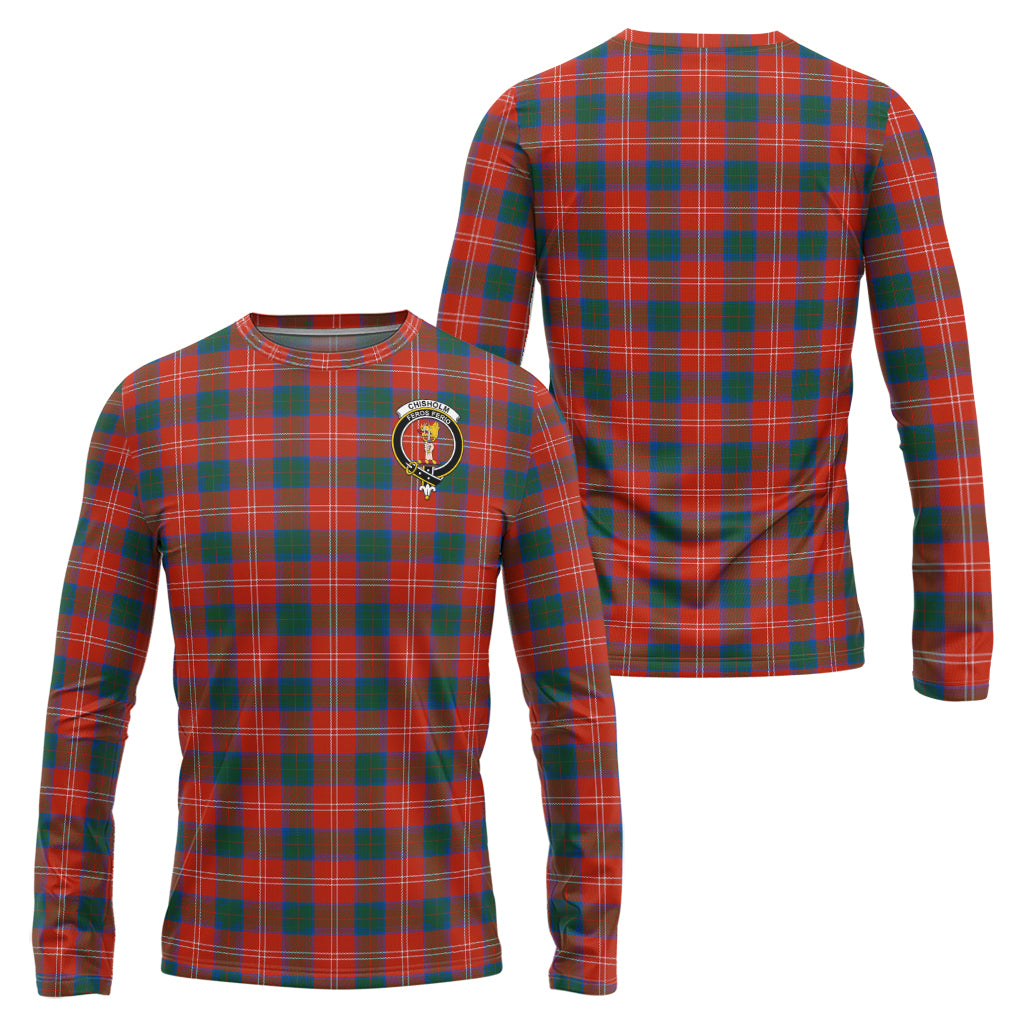 chisholm-ancient-tartan-long-sleeve-t-shirt-with-family-crest