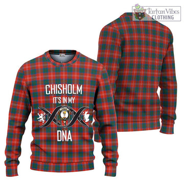 Chisholm Ancient Tartan Ugly Sweater with Family Crest DNA In Me Style