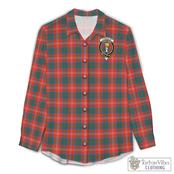 Chisholm Ancient Tartan Women's Casual Shirt with Family Crest