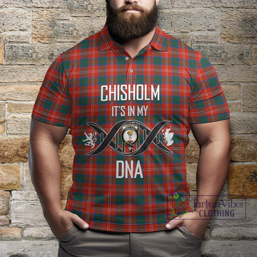 Chisholm Ancient Tartan Polo Shirt with Family Crest DNA In Me Style