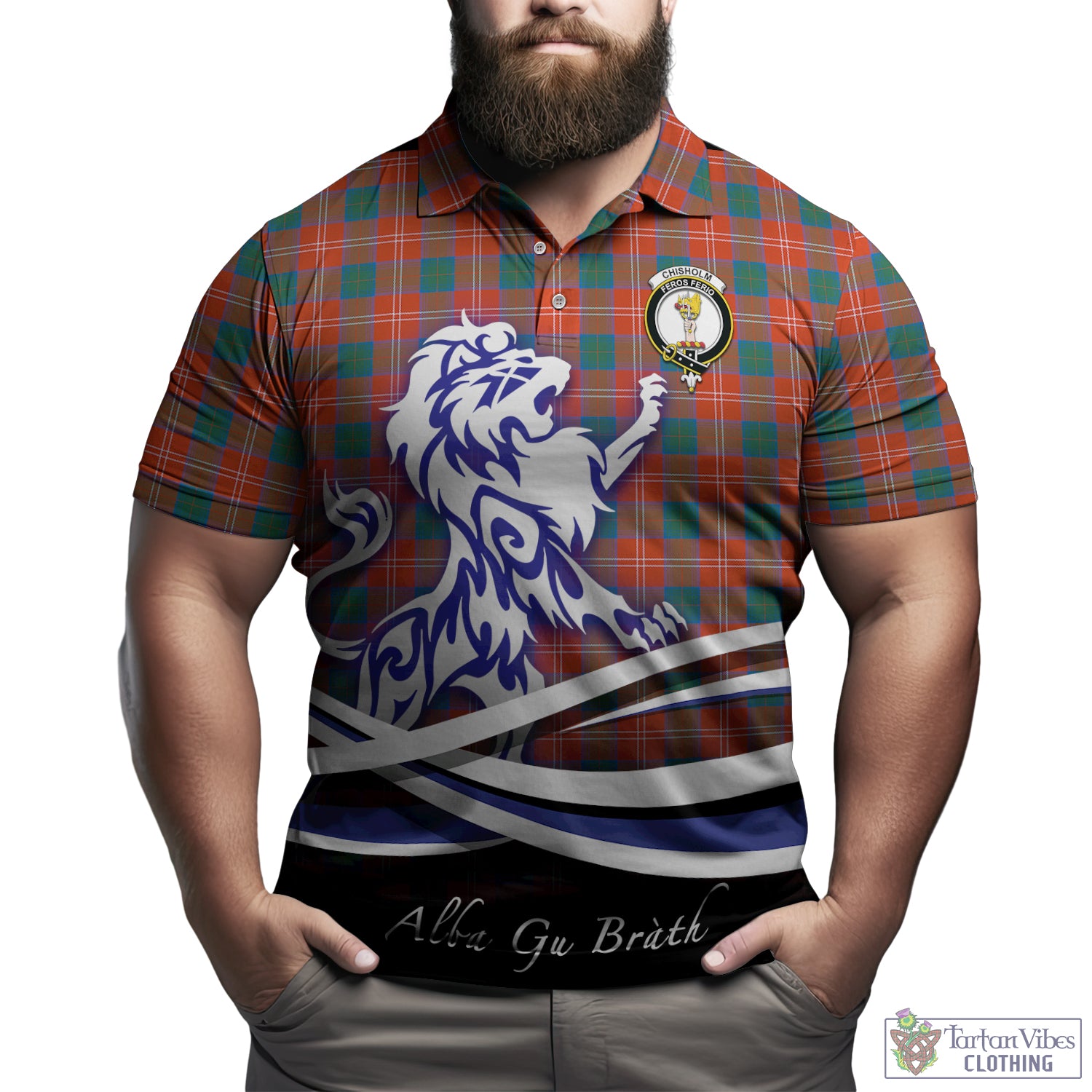 chisholm-ancient-tartan-polo-shirt-with-alba-gu-brath-regal-lion-emblem